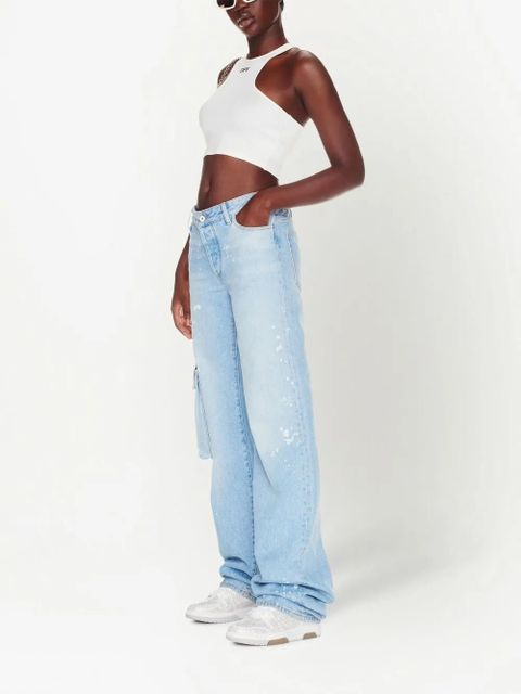Off-White Toybox Painted wide-leg jeans - Blue