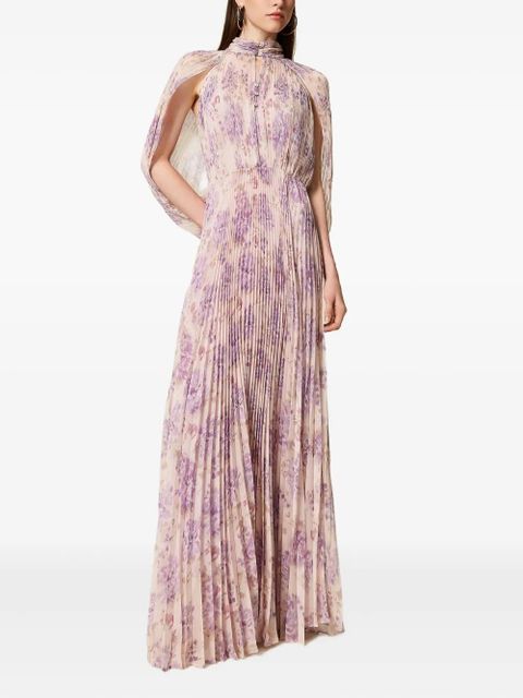 TWINSET pleated floral-print dress - Neutrals - zdjęcie produktu nr 2