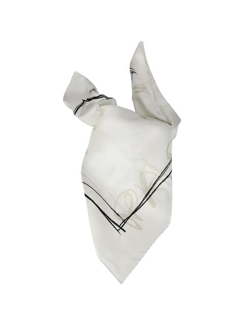 Maison Margiela logo-jacquard foulard - White - zdjęcie produktu nr 1