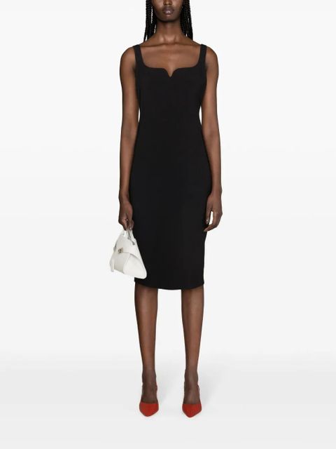 Victoria Beckham zip-up crepe midi dress - Black - zdjęcie produktu nr 2