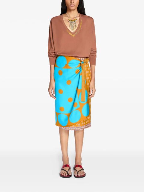 DRIES VAN NOTEN wrap polka dot midi skirt - Blue - zdjęcie produktu nr 2