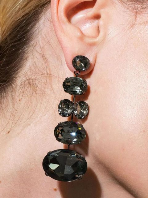 Jennifer Behr joanie oval earrings - Black
