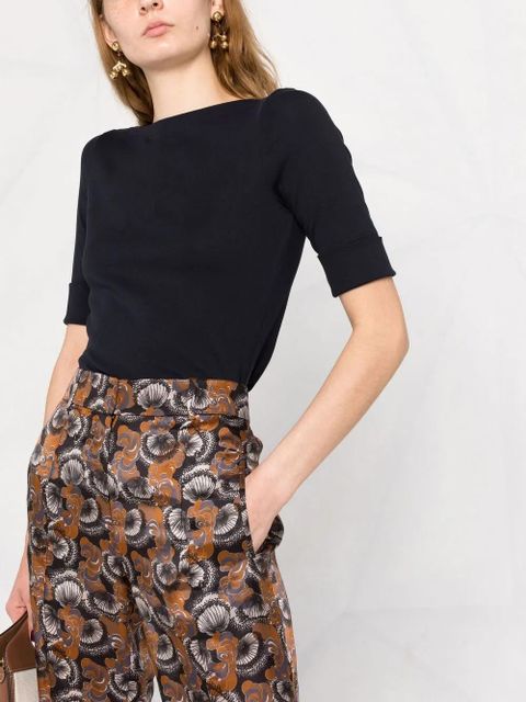 Lauren Ralph Lauren boat-neck fitted top - Blue