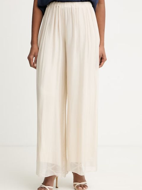 Haveone spodnie palazzo damskie z dodatkiem jedwabiu - zdjęcie produktu nr 1