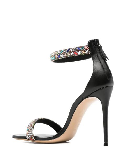 Casadei Blade Vegas crystal-embellished sandals - Black