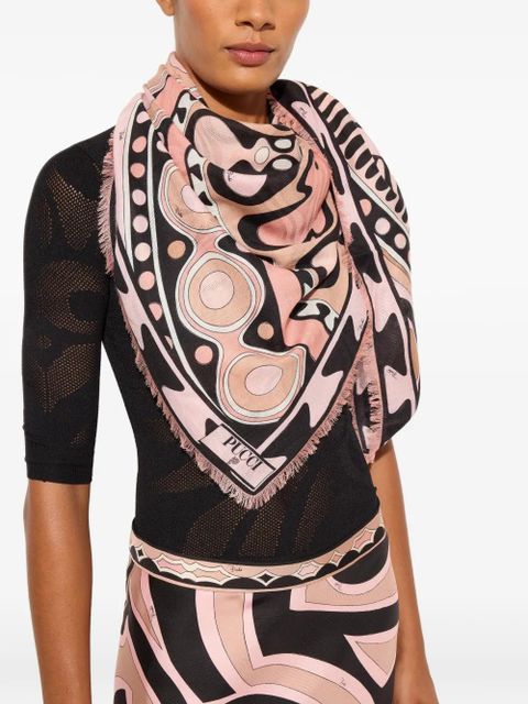 PUCCI Soleil print wool and silk pashmina - Pink