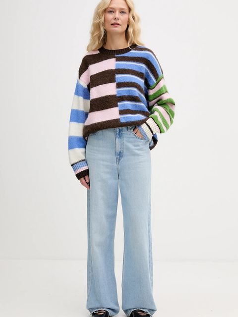 Stine Goya sweter z dodatkiem wełny kolor brązowy SG-AW25-K021-2328