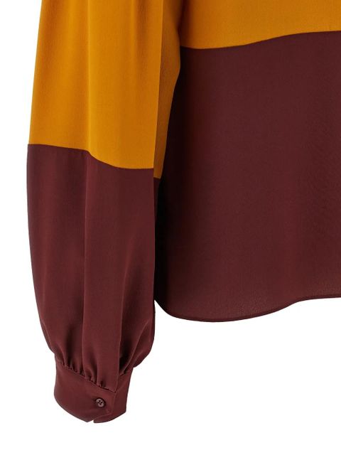 Saint Laurent colourblock high-neck blouse - Yellow