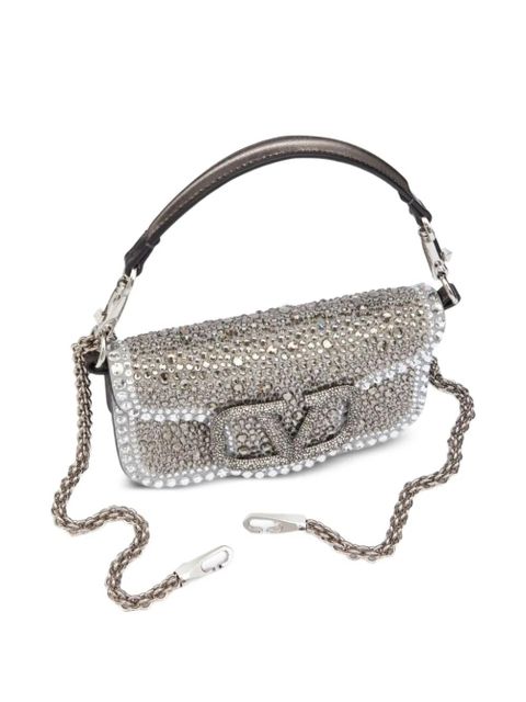Valentino Garavani small Locò embellished shoulder bag - Silver