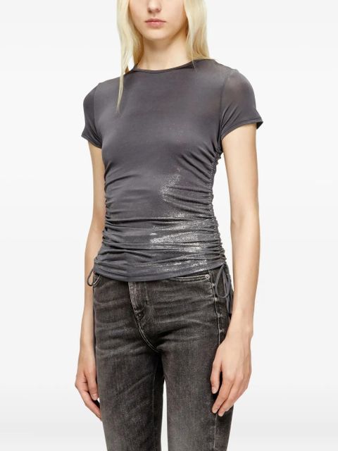 Diesel T-Rey metallic-detail cinched top - Grey