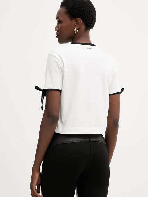 Pinko t-shirt bawełniany damski kolor biały 105558 A2SF - zdjęcie produktu nr 2