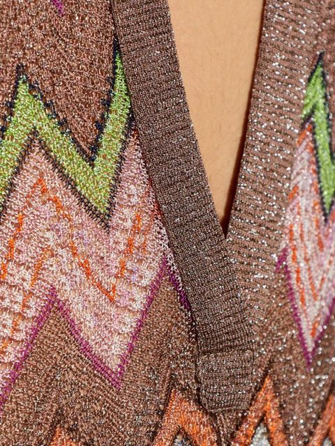 Missoni zigzag-knit metallic maxi dress - Brown