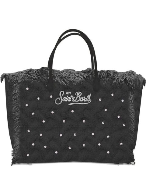 MC2 Saint Barth wool-braid tote bag - Black