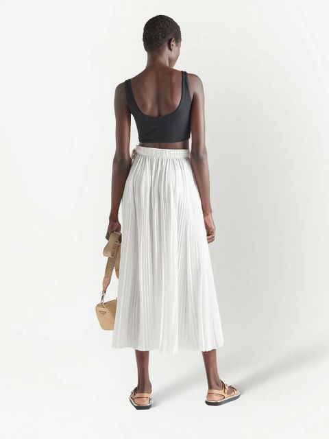 Prada triangle-logo jersey crop top - Black