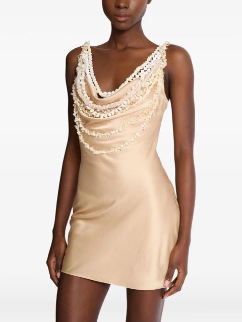 Balmain shell-embellished mini dress - Neutrals