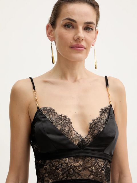 Elisabetta Franchi sukienka kolor czarny mini dopasowana AB88457E2