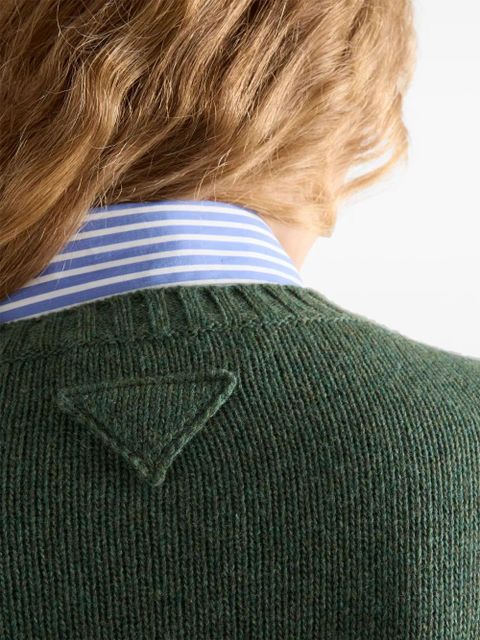 Prada ribbed Re-Cashmere sweater - Green