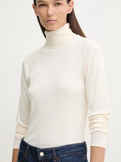 Marc O'Polo longsleeve kolor beżowy z golfem 5000007490