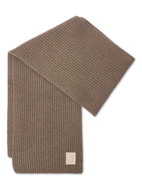 LOEWE ribbed logo-plaque scarf - Neutrals - zdjęcie produktu nr 1