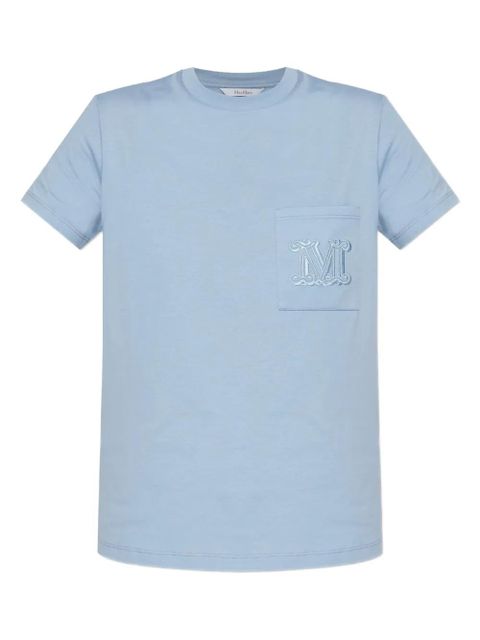 Max Mara logo-embroidered T-shirt - Blue - zdjęcie produktu nr 1