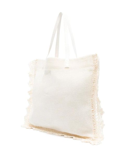 JW Anderson Ivory crochet shopping bag - Neutrals