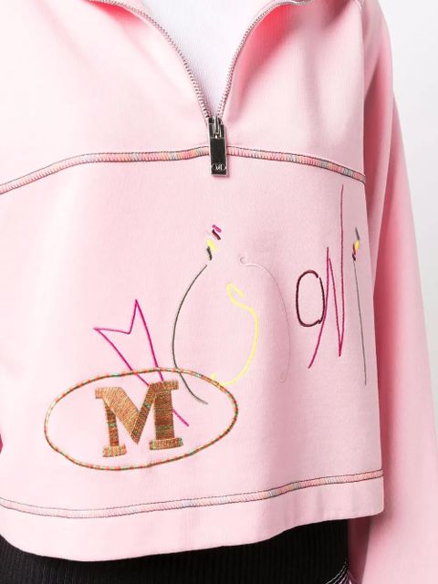 Missoni logo-embroidered funnel neck sweatshirt - Pink
