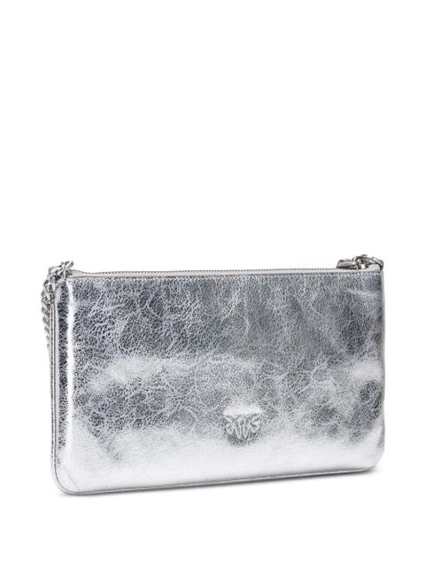 PINKO Horizontal Flat leather tote bag - Silver - zdjęcie produktu nr 2