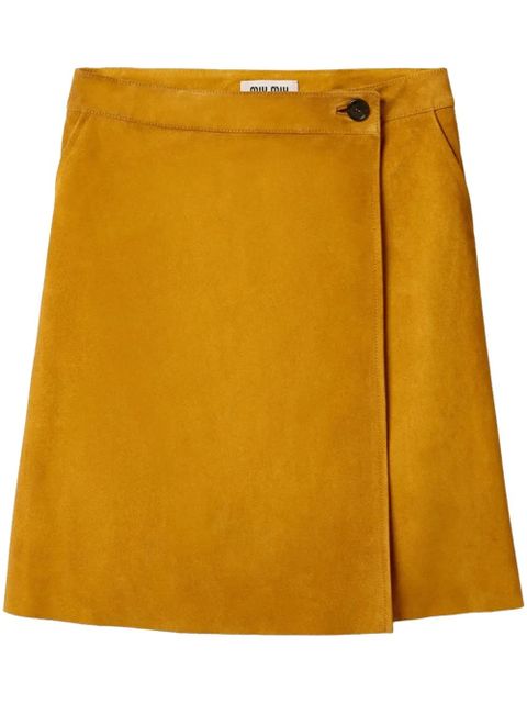 Miu Miu suede midi skirt - Brown - zdjęcie produktu nr 1