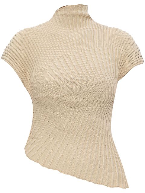 Cult Gaia ribbed-knit T-shirt - Neutrals - zdjęcie produktu nr 1