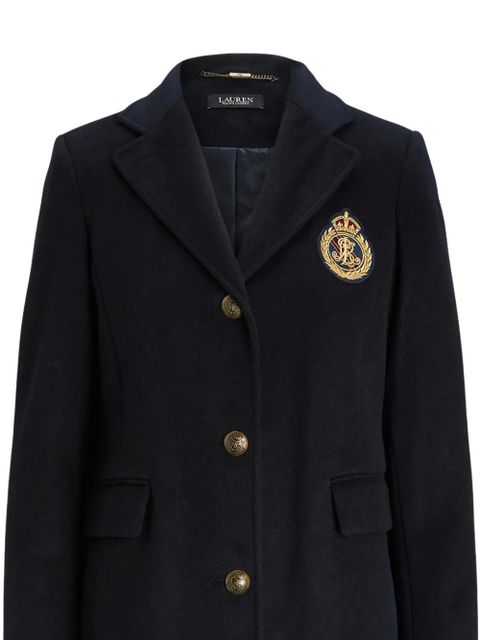 Lauren Ralph Lauren belted embellished-detail coat - Blue