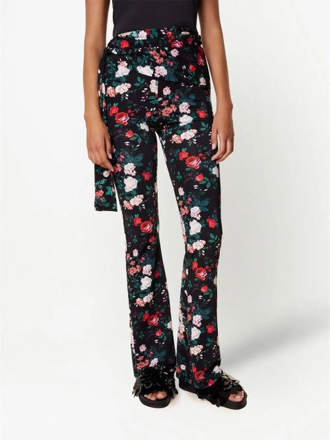 Rabanne floral-print straight trousers - Black - zdjęcie produktu nr 2