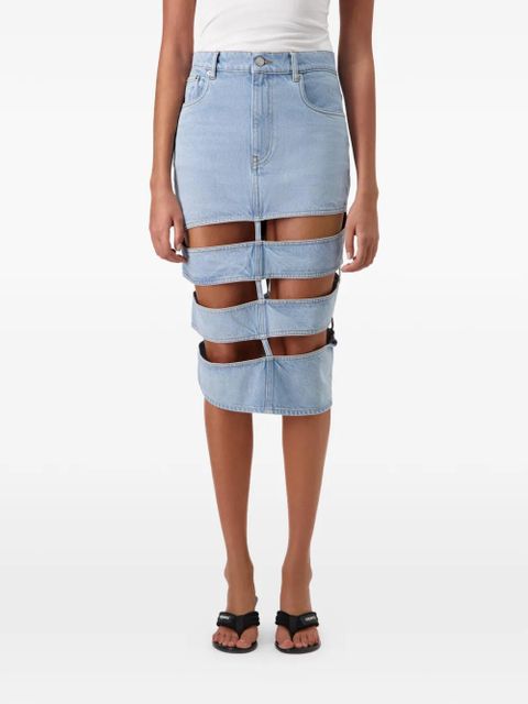 Coperni midi spiral denim skirt - Blue