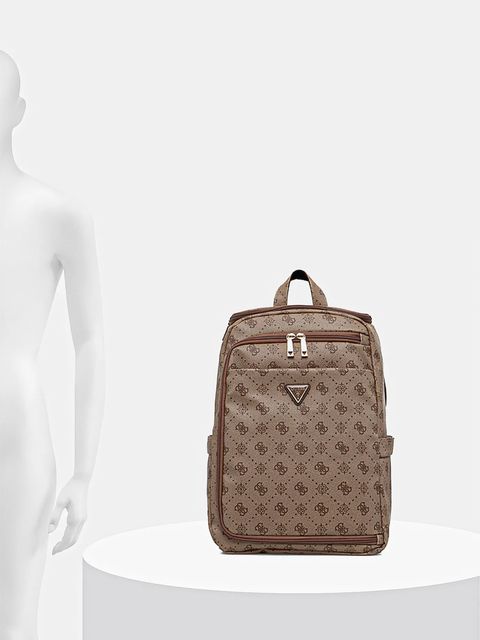 Guess plecak SILIA damski kolor beżowy duży wzorzysty TWGP98 90033