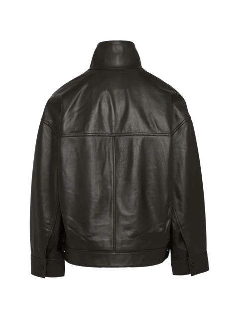 Yves Salomon high-neck leather jacket - Brown - zdjęcie produktu nr 2