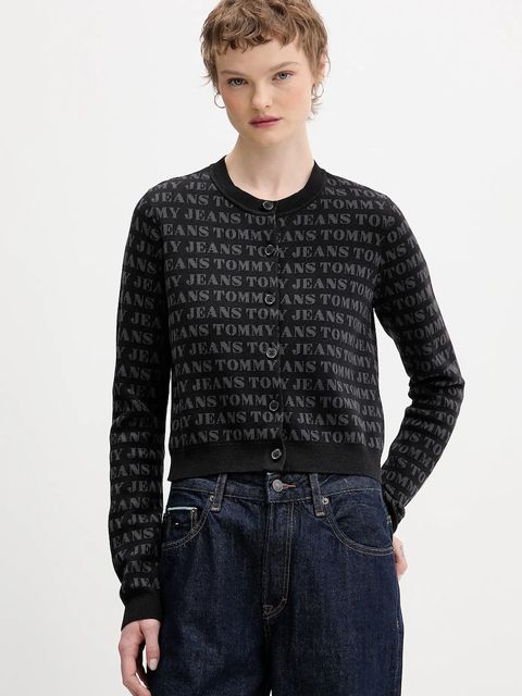 Tommy Jeans kardigan damski kolor czarny lekki DW0DW22030 - zdjęcie produktu nr 1