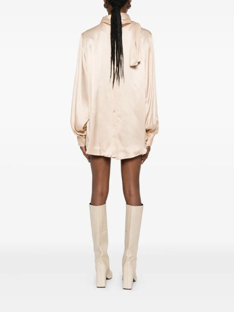 SOLOTRE satin-finish shirt - Neutrals