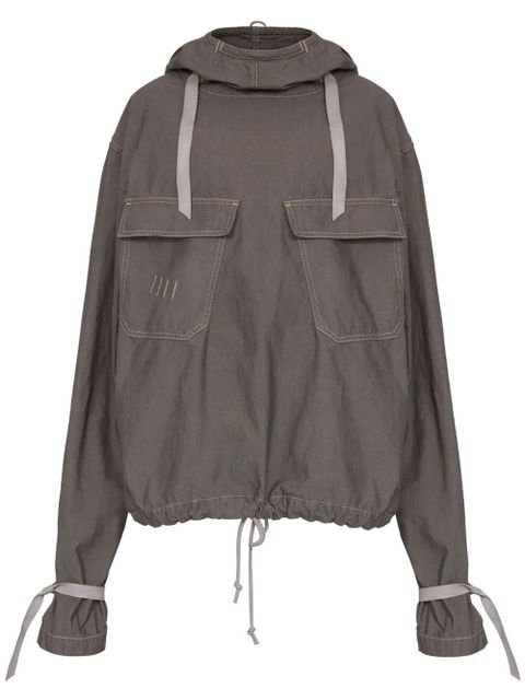 Maison Margiela hooded drawstring-waist denim jacket - Grey - zdjęcie produktu nr 1