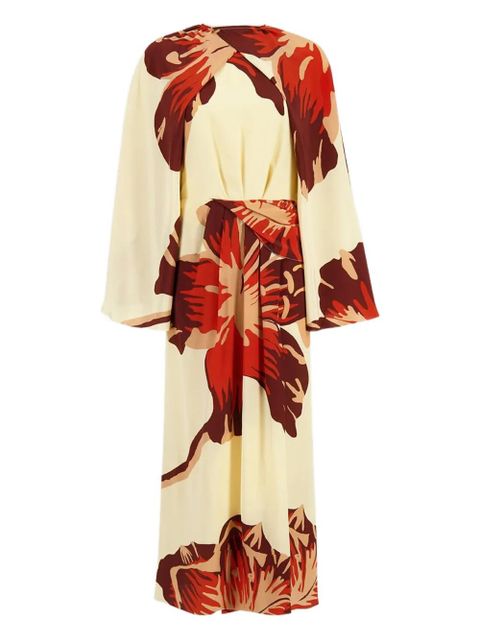 Johanna Ortiz Odyssey floral-print midi dress - Neutrals - zdjęcie produktu nr 1