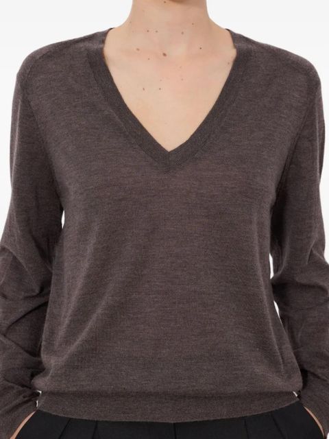 LouLou de Saison JULIO V-neck ribbed sweater - Brown