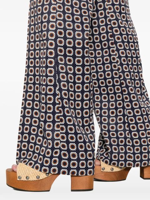 SANDRO floral-pattern trousers - Blue