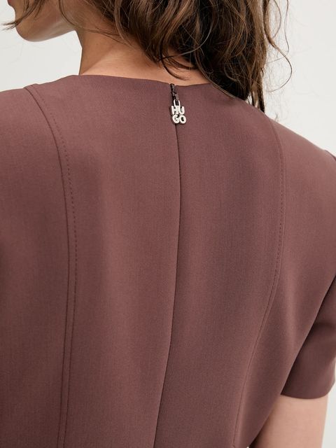 HUGO sukienka kolor brązowy mini prosta 50542643