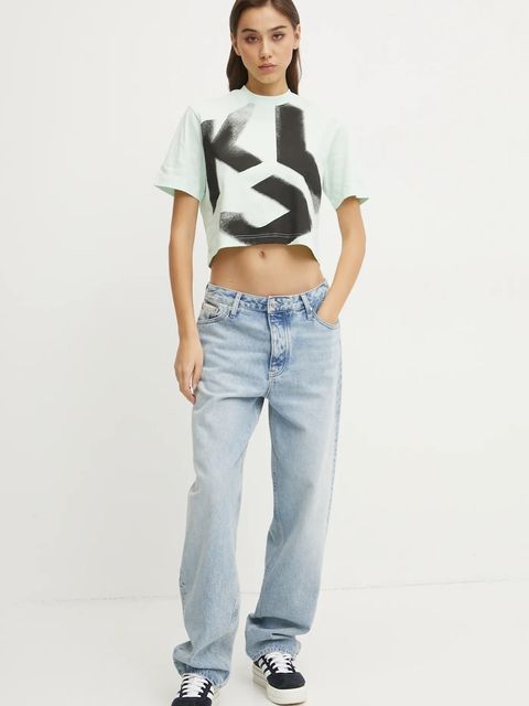 Karl Lagerfeld Jeans t-shirt bawełniany damski kolor zielony A1W17033 - zdjęcie produktu nr 2