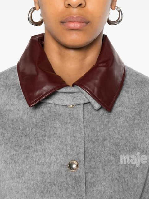 Maje wool-blend belted coat - Grey