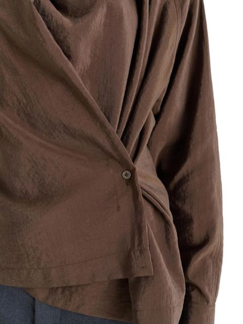 LEMAIRE twisted pleat blouse - Brown