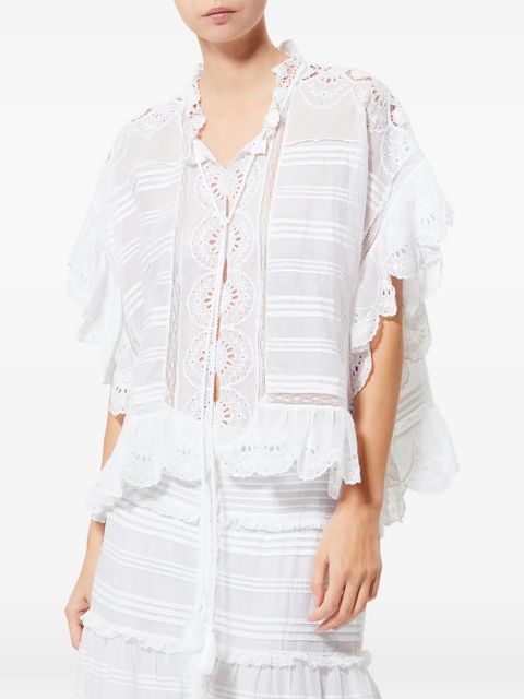 MARANT ÉTOILE ruffled blouse - White