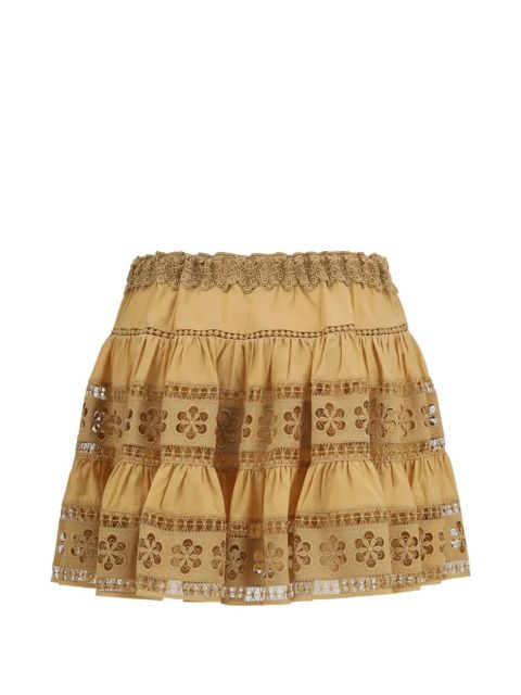 Charo Ruiz Ibiza Lea broderie anglaise tiered skirt - Neutrals - zdjęcie produktu nr 1