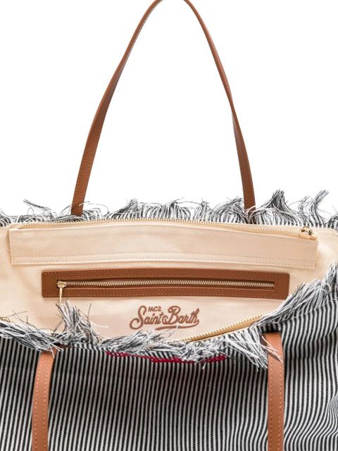 MC2 Saint Barth City stripe-pattern tote bag - Black