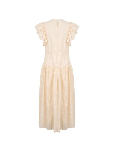 Ulla Johnson Sylvaine ruffled midi dress - Neutrals - zdjęcie produktu nr 2