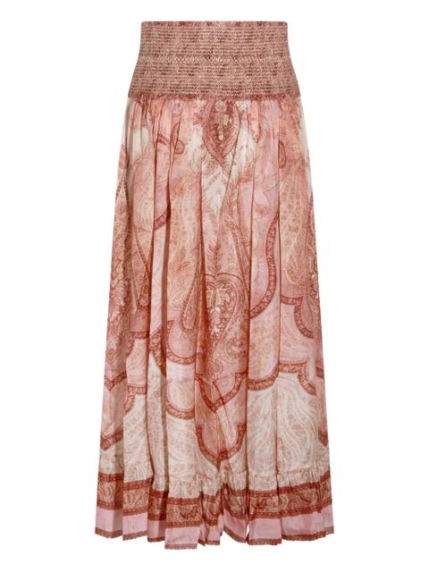 ZIMMERMANN paisley-print midi skirt - Red