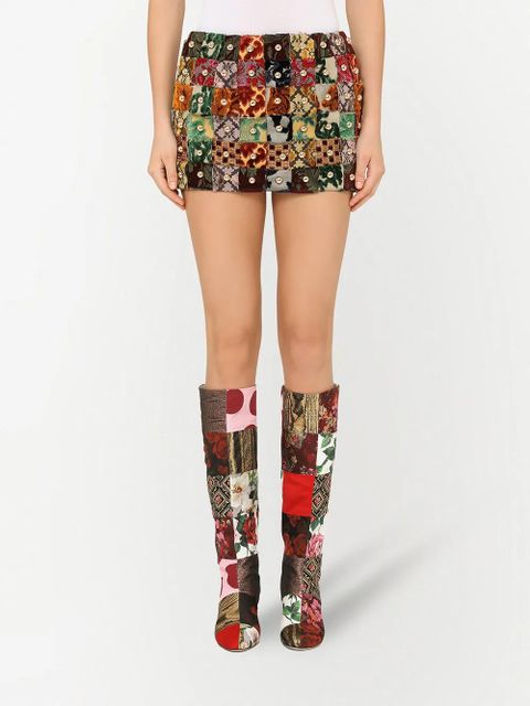 Dolce & Gabbana patchwork brocade miniskirt - Green - zdjęcie produktu nr 2